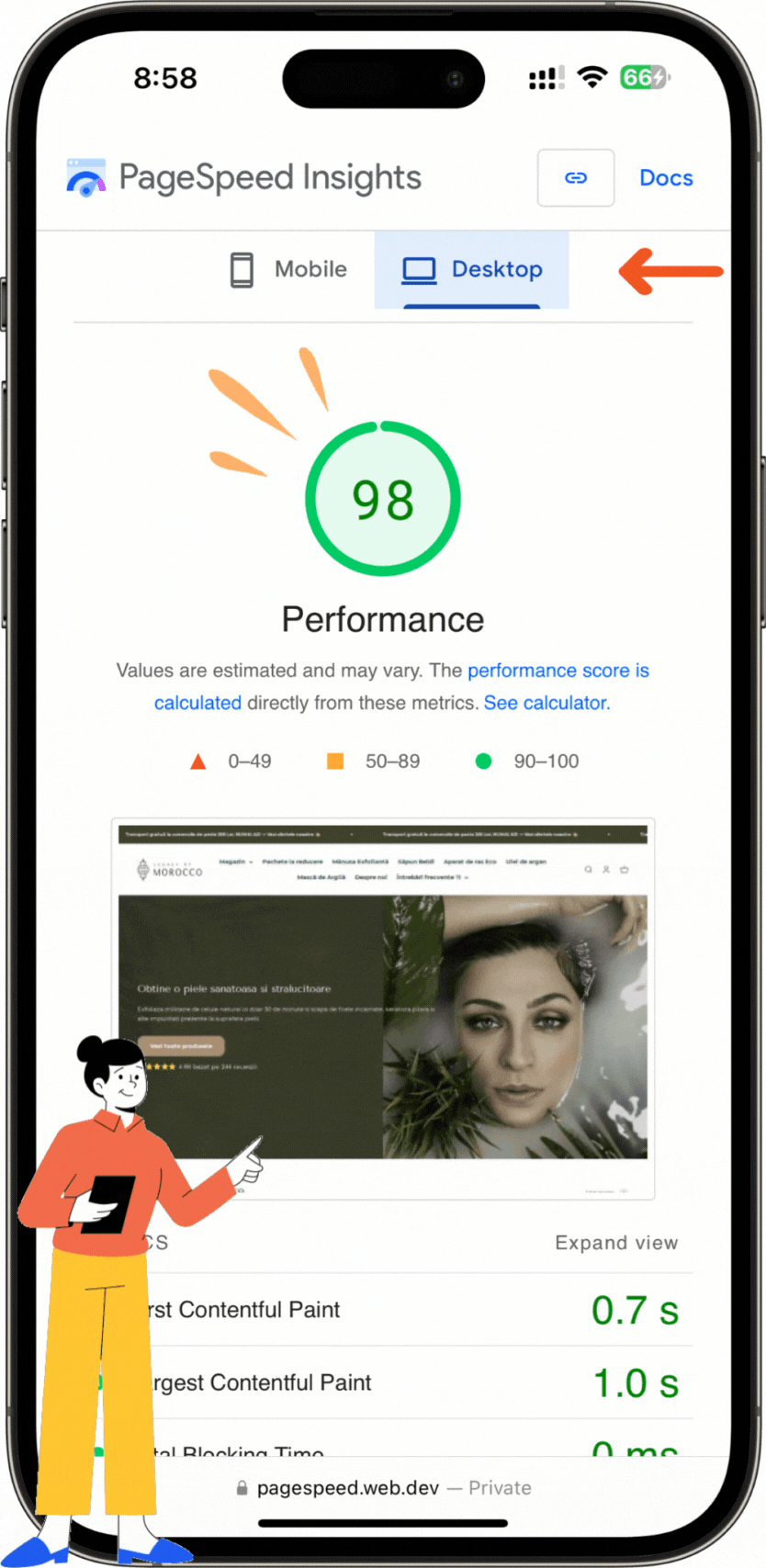 Shopify Google PageSpeed Score Animated Mockup